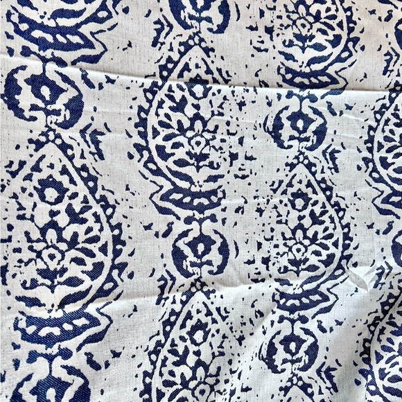 Navy and Silver Damask Medallion Curtains 54”Wx95”L, 2 Panels - Picture 8 of 8